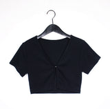 ワンボタンショートスリーブTシャツ/One Button Short Sleeve T-shirt (5color)