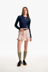 スモールチェリーケーブルクロップニット／SMALL CHERRY CABLE CROP KNIT [DARK NAVY]