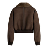 Crop Neck Buckle Suede Jumper Mustang