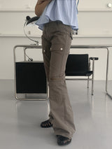 ロングセミブーツカットポケットカーゴパンツ/Rakin Long Semi Bootscut Pocket Cargo pants