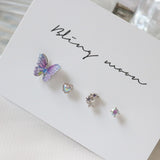 ルシードパープルバタフライピアスセット/[4 set] Lucid Purple Butterfly Piercing Set
