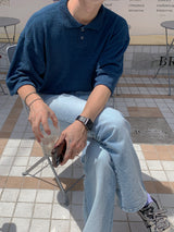 Acon Towel Collar Short Sleeve Knit (5color)