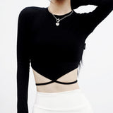 [NONCODE] Lexit strap crop T-shirt