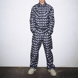 チェッカードバギーパンツ/NAVY CHECKERED BAGGY PANTS