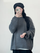 W Round Knit Cardigan