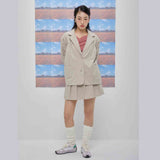 Kairo shirring jacket (beige) (6684260106358)