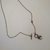 s-eh アンティークシンプルハートトグルバーネックレス/ s-eh Antique Simple Heart Toggle Bar Necklace