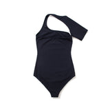 アンバランスショートスリーブボディースーツ /  Unbalance Short-Sleeve Bodysuit(Black)