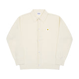 フラワードット刺繡ニットカラーカーディガン/Flower dot embroidered knit collar cardigan