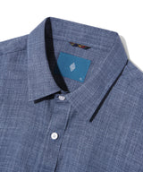デニムツイルテクスチャーシャツ/Denim Twill Texture Shirt S120 Light Indigo