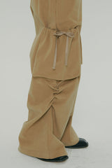POCKET SHIRRING WIDE PANTS / BEGIE