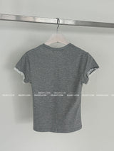 レースハートラビットキッチ―ショートスリーブtシャツ