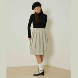 エボニーシャーリングタートルネックトップ/Ebony shirring turtleneck top (black)