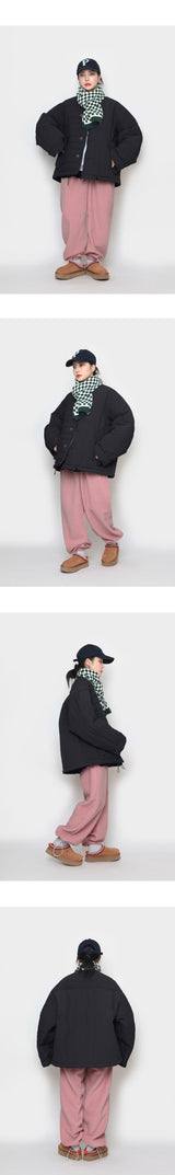 フリースエンブロイダリーストリングパンツ / fleece embroidered string pants