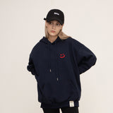 [UNISEX] Small drawing smile white clip hoodie (6658485092470)