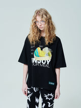 キャンペーンTシャツCAN/[ENJOY YOUR MEAL] CAMPAIGN 1/2 T-SHIRT CAN _BLACK