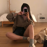 [春の新作10％】【BELLIDE MADE】パーマーオーバーサイズフィットポケットチェックシャツ