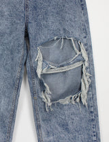 ストーンウォッシュッドスプリットデニムパンツ/no.1110 Stone Washed Split Denim Pants