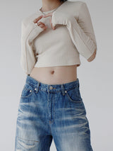 リブカットTシャツ/Rib Cut T-shirt (2color)