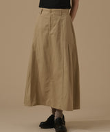 SIDE PLEATS COTTON SKIRT