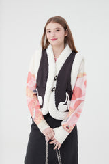 チェリーファーパディングベスト / CHERRY FUR PADDING VEST [BLACK]