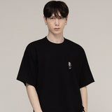 タトゥーエンブロイダリーストライパーショートスリーブT / Tattoo Dog Embroidery Striper Short Sleeve Tee_5color