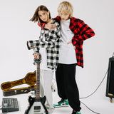 オーバーフィットフランネルシャツ/OVERFIT FLANNEL SHIRTS-WHITE+BLACK