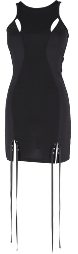 リンクドアイレットドレス / [Seow] Linked eyelet dress, black