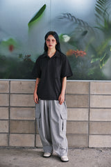 N-BT POCKET 1/2 COLLAR-TEE (Charcoal)