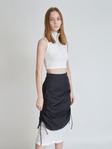 SHIRRING LAYERD LONG SKIRT (6679780753526)