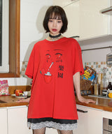 ストロベリーハーフTシャツ / strawberry half t-shirt (4497358684278)