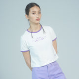 ラビットエモジクロップTシャツ / PURPLE RABBIT EMOJI CROP T-SHIRT