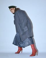 UNISEX WOOL RAGLAN HIDDEN COAT W - TWILL GRAY (6636060770422)