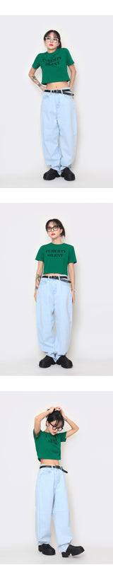ベーシックレタリングクロップドTシャツ / Basic Lettering Cropped T-shirt