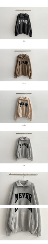 Never Warm Thick Half Zip-Up Knitwear