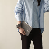  Oxford simple line strap pouch - dim gray