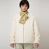 FLUFFY KNIT MUFFLER, MOS GREEN