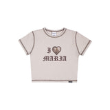 コントラストクロップトップ / CONTRAST CROP TOP Beige