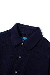 ツイステッドカラーカーディガンシャツ/Twisted collar cardigan shirt S111 Cosmos Navy