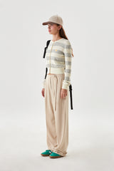 COLLECTION BELT POINT TWO TUCK PANTS [BEIGE]