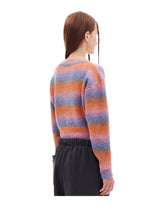 HAIRY STRIPE CROP KNIT (ORANGE)
