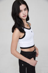 mii リブ クロップタンクトップ / mii RIBBED CROP TANK TOP WHITE