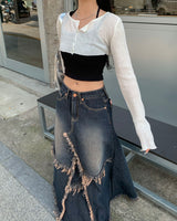 Underboob button cardigan