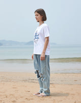 グランマ プリント レギュラー Tシャツ / GRANDMA PRINTED REGULAR FIT T-SHIRT BLUE