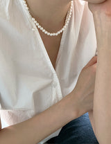 [92.5silver] swirl pearl necklace_5mm
