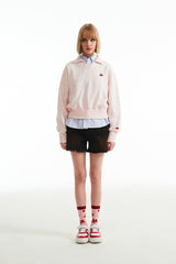 チェリーオープンカラースウェットシャツ / CHERRY OPEN COLLAR SWEATSHIRT [SALMON]