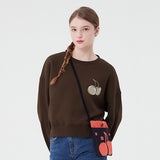 ミドルチェリーハーフスウェットシャツ／MIDDLE CHERRY HALF SWEATSHIRT [BROWN]