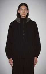 PIPPING MIX ANORAK HOODIE_BLACK