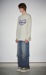  BLUR HEART LONG SLEEVE_BEIGE