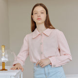 CHECK PUFF SHIRT_PINK (6600105689206)